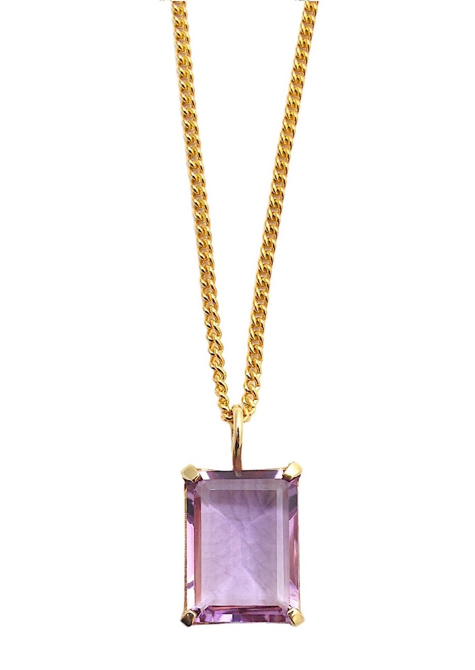 Lucent Pink Amethyst Pendant Necklace