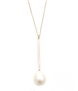 Wand pearl pendant necklace