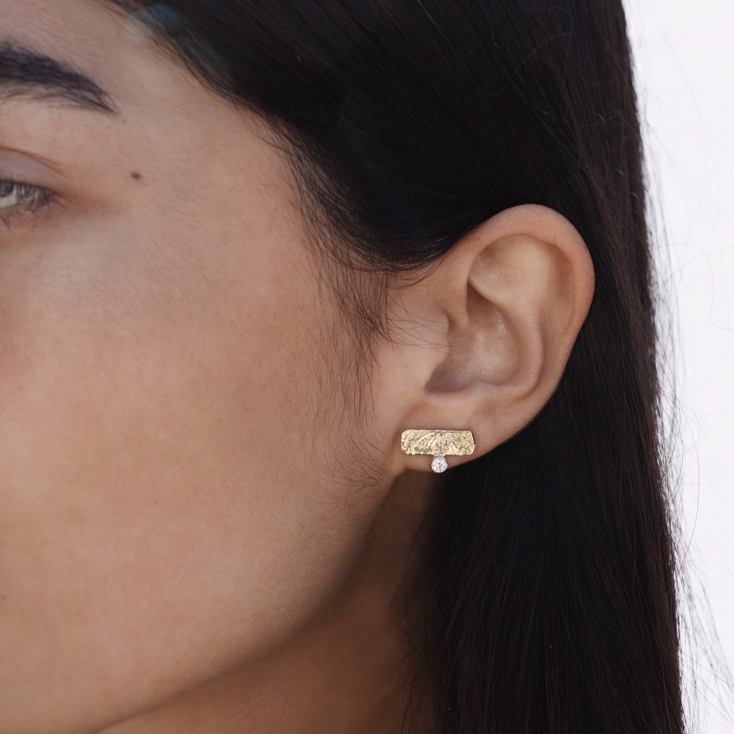 Fragment diamond stud earring