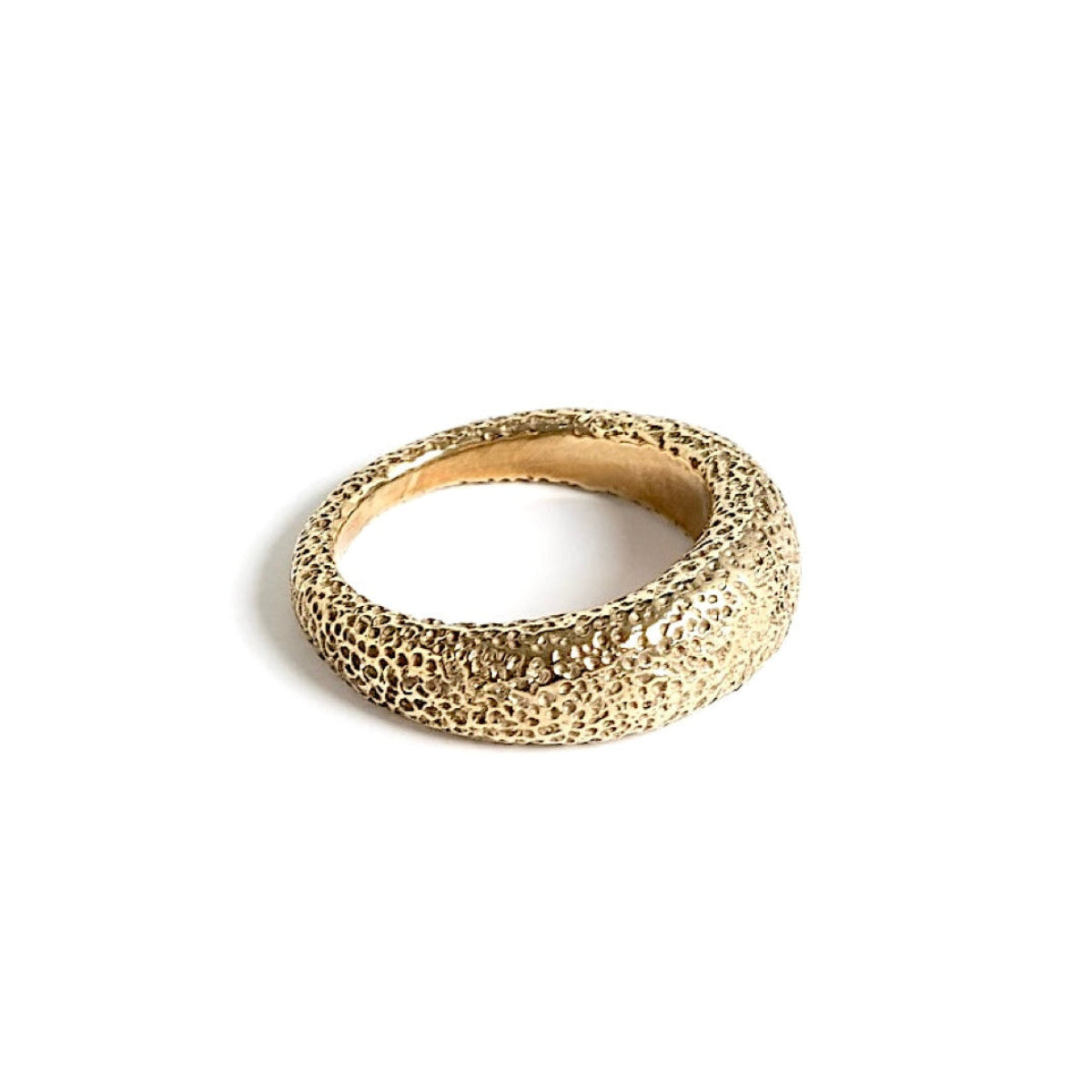 Cay sculptural stacking ring handcrafted in Sterling silver, bronze, white bronze and gold plated