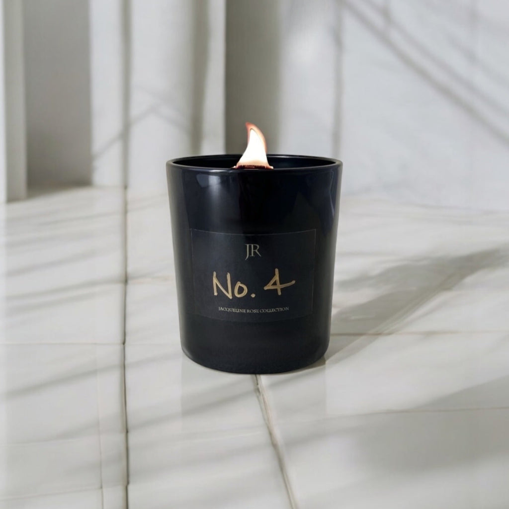 Black glass votive candle