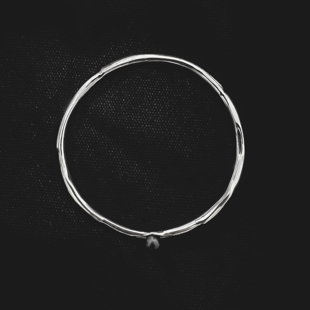 Halo Sterling silver black freshwater pearl bangle bracelet by Jacqueline Rose