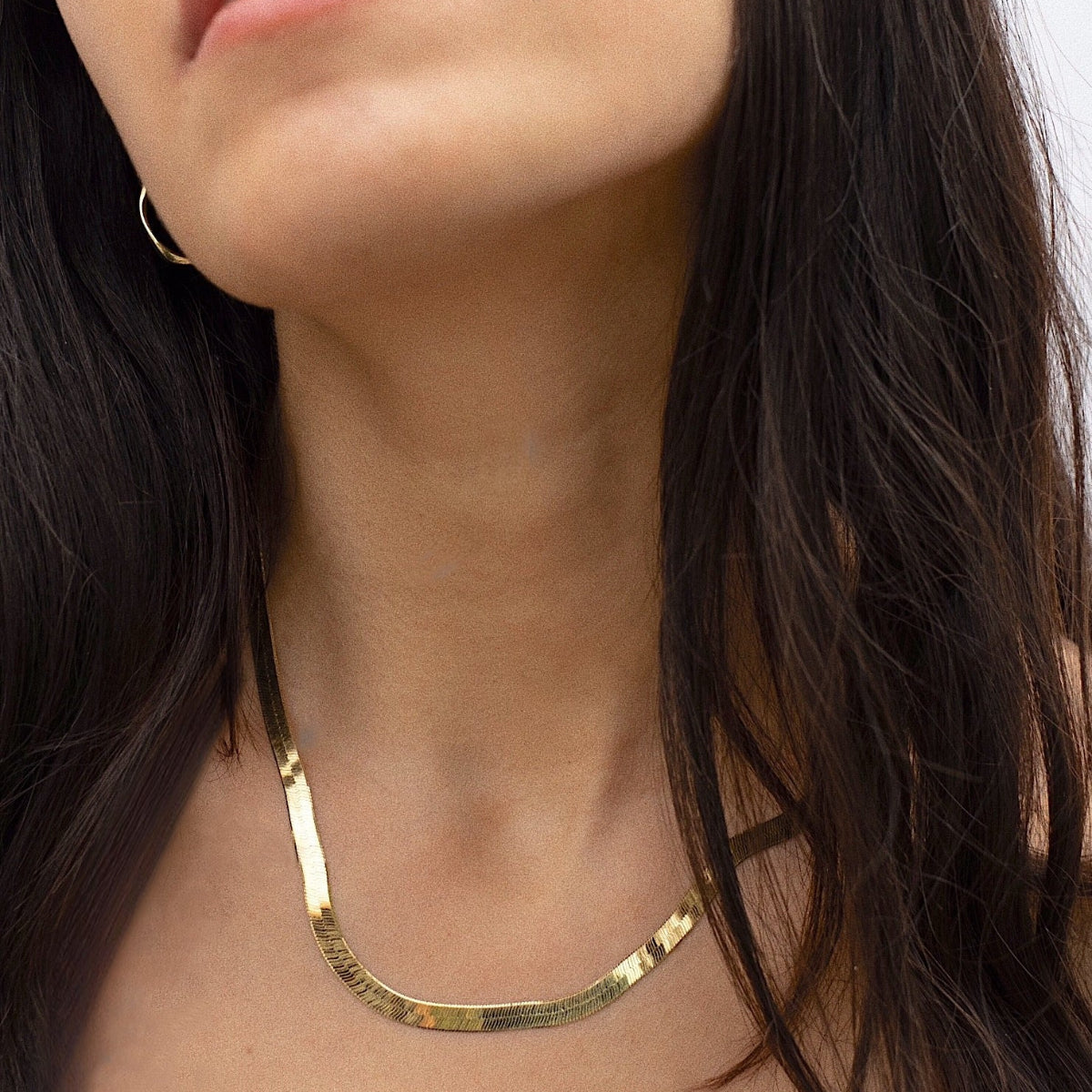 Herringbone gold necklace