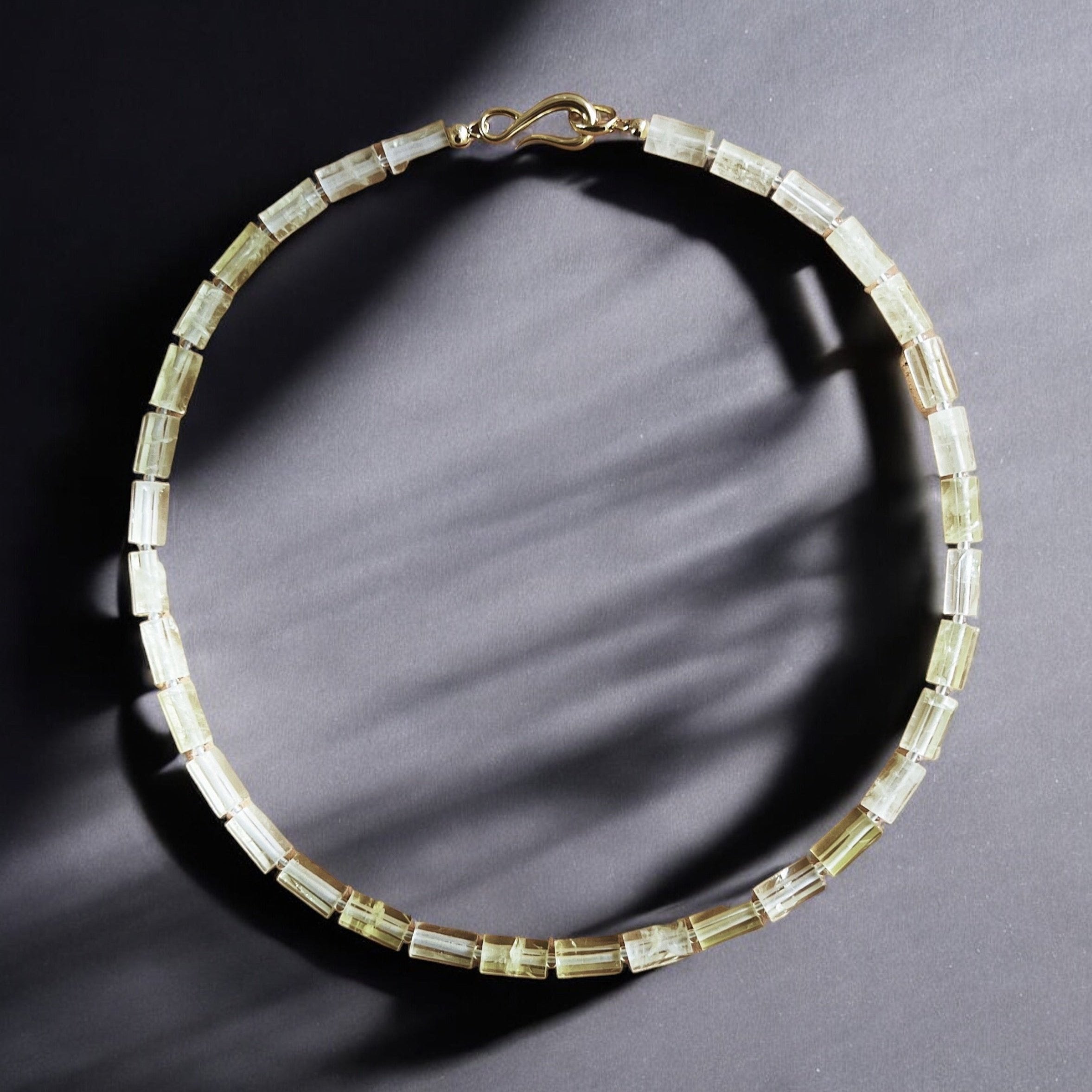 Pillar LEMON quartz collar necklace