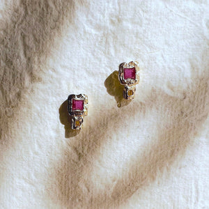 Pisa ruby stud earrings