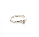 Relic solitaire silver ring