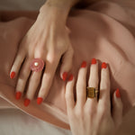 Dahlia pink oyx ring