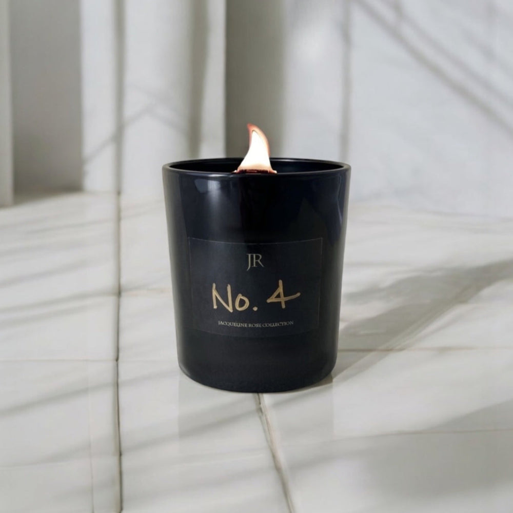 Black glass votive candle
