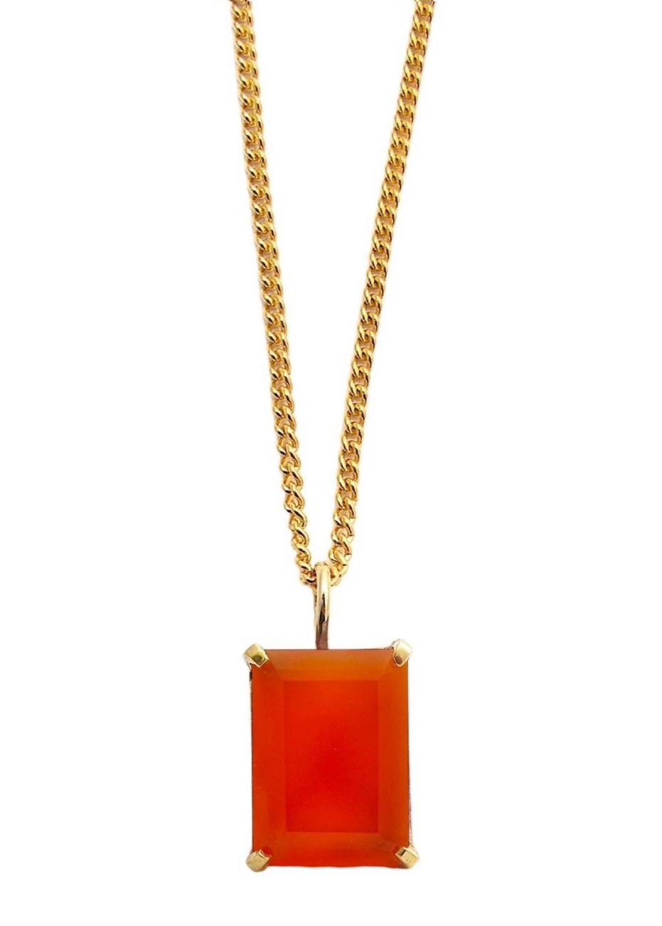 Lucent Carnelian Pendant Necklace