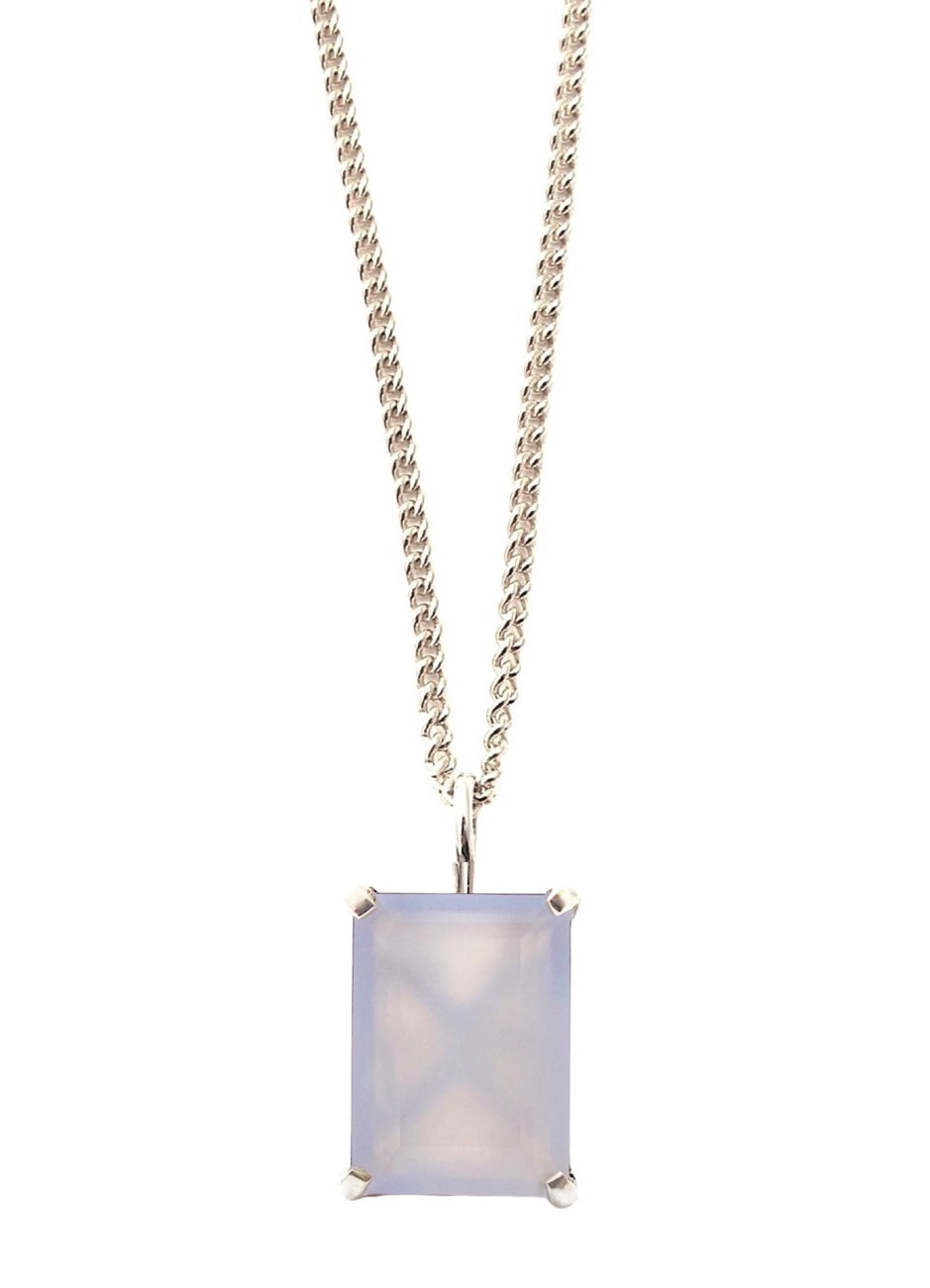 Lucent Lavender Chalcedony Pendant Necklace