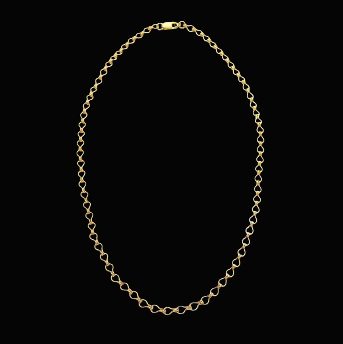 Luxury men's gold ladder chain necklace with structured links and modern architectural design.