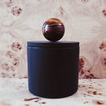 Orb Tiger's eye candle vessel