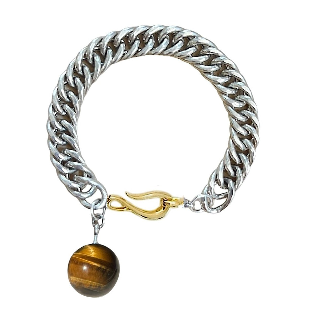 orb tiger's eye link bracelet