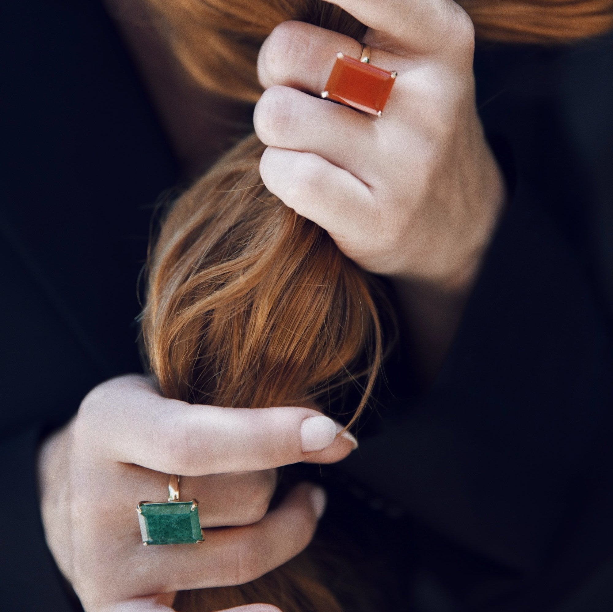 Lucent Green Aventurine Cocktail ring