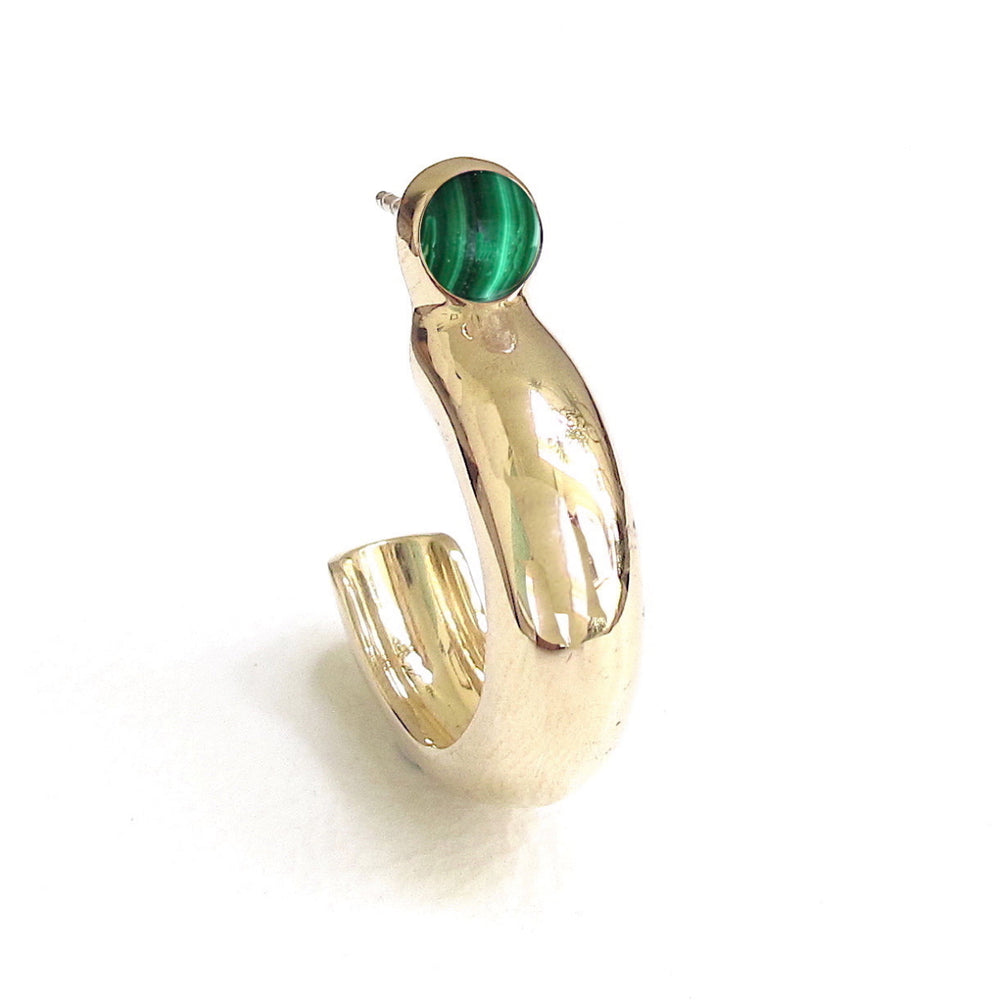 
                  
                    Pebble malachite hoop earring
                  
                