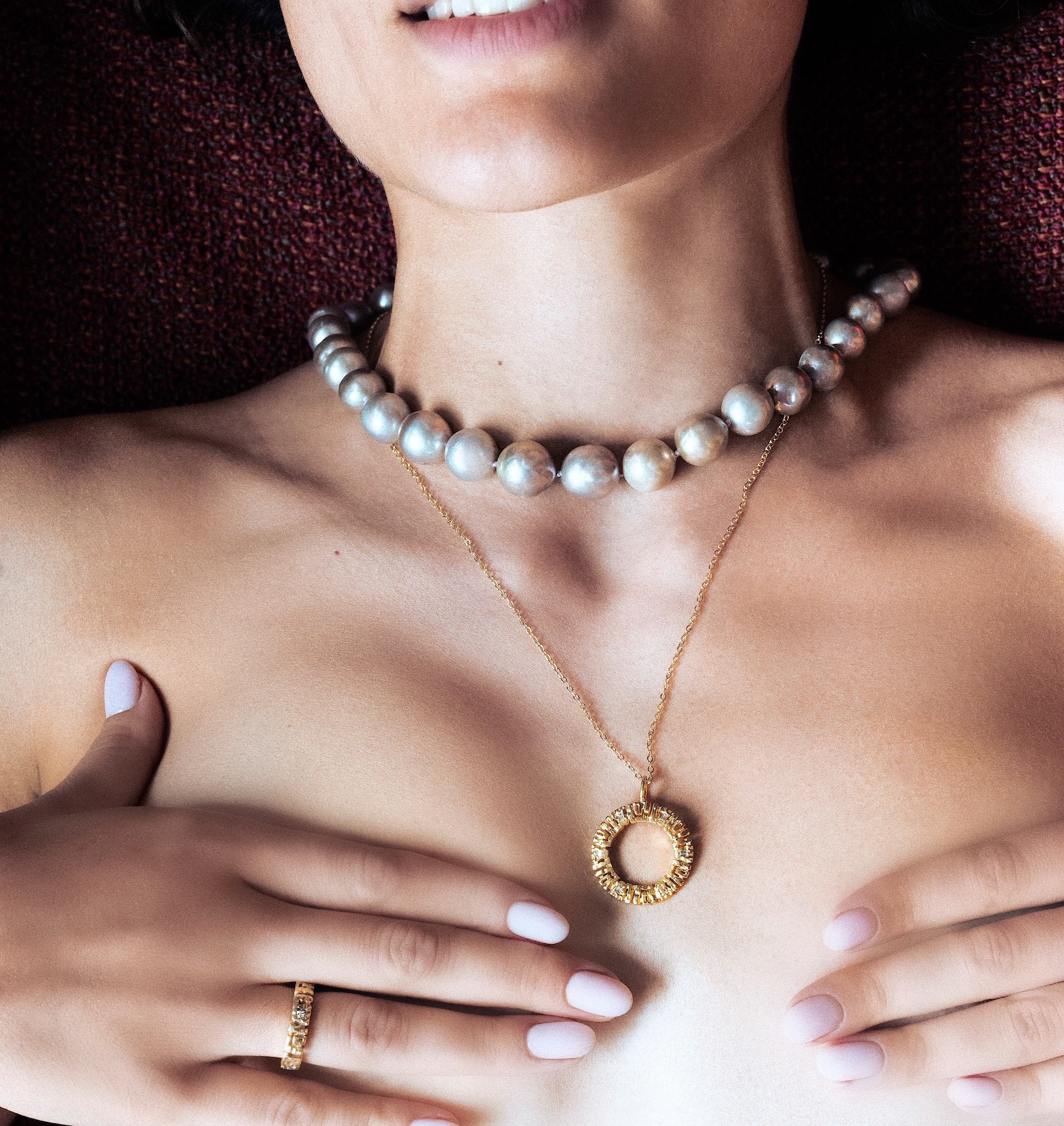 Althea pearl collar necklace