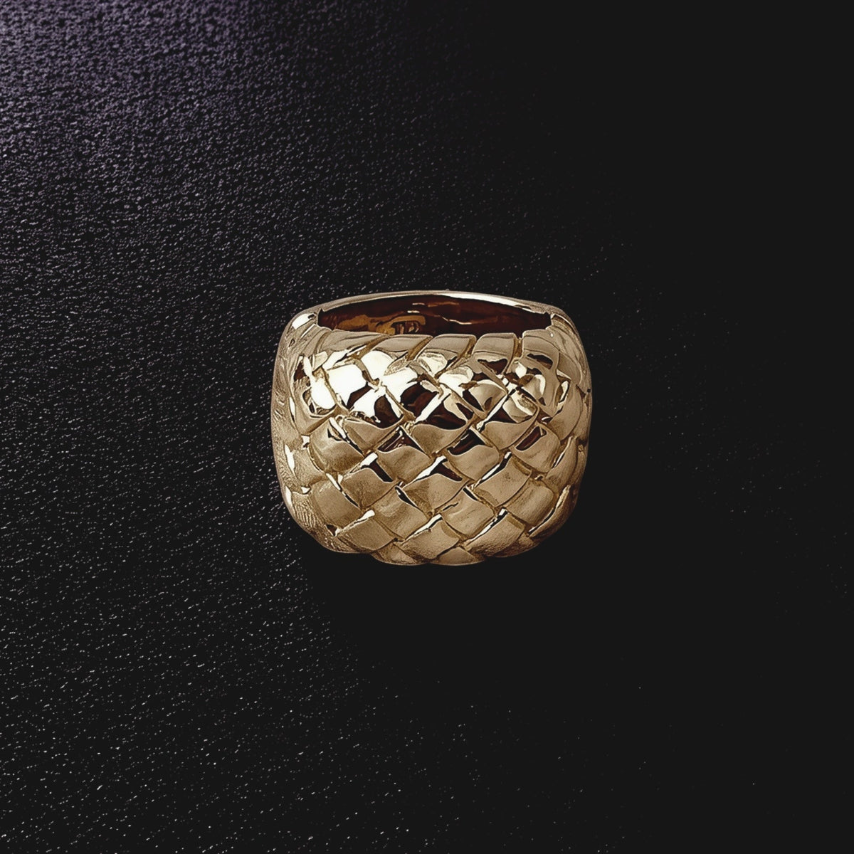 Weave Ring by Jacqueline Rose Collection featuring a sculptural woven texture and graduated wide-band silhouette.