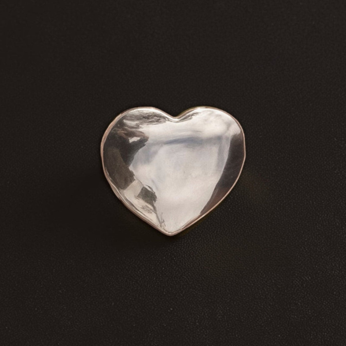 Big Heart Ring in Sterling silver sculptural heart statement ring with smooth polished finish