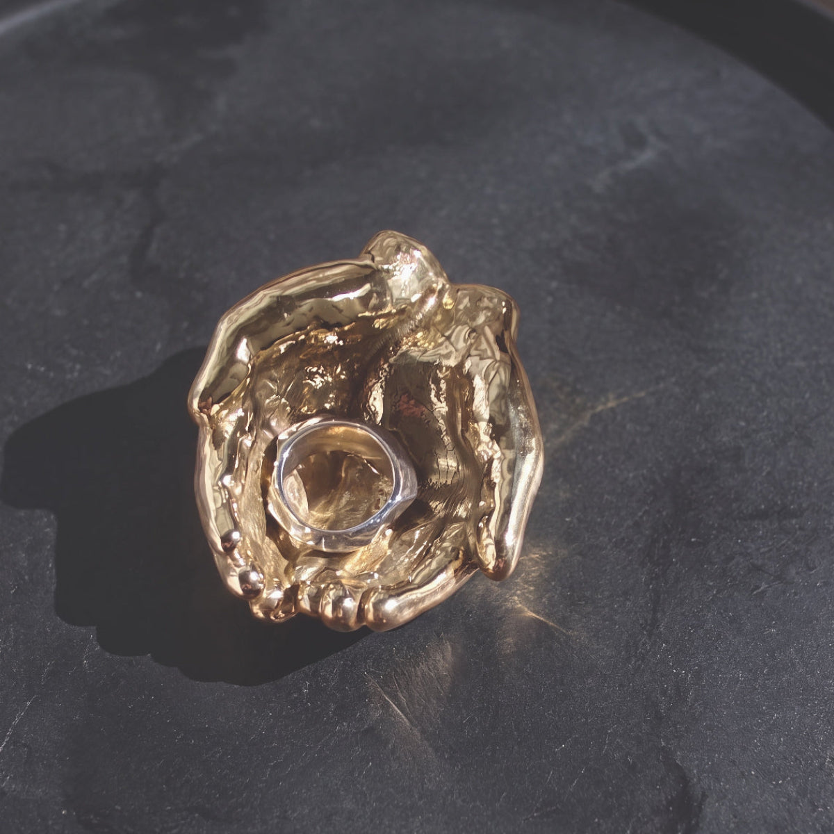 Giving Hands Sculptural Ring Dish & Decorative Object