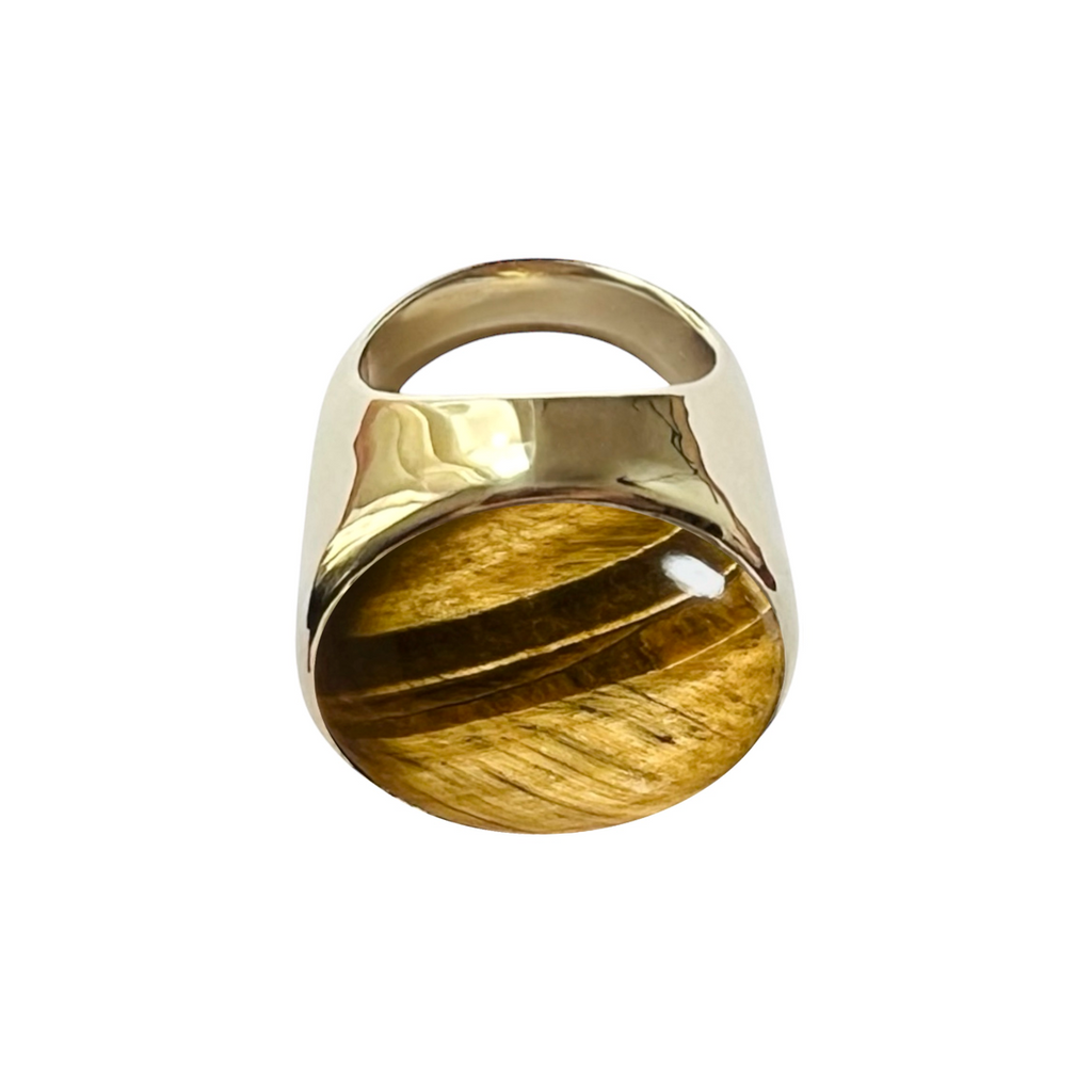 balloon tiger's eye ring