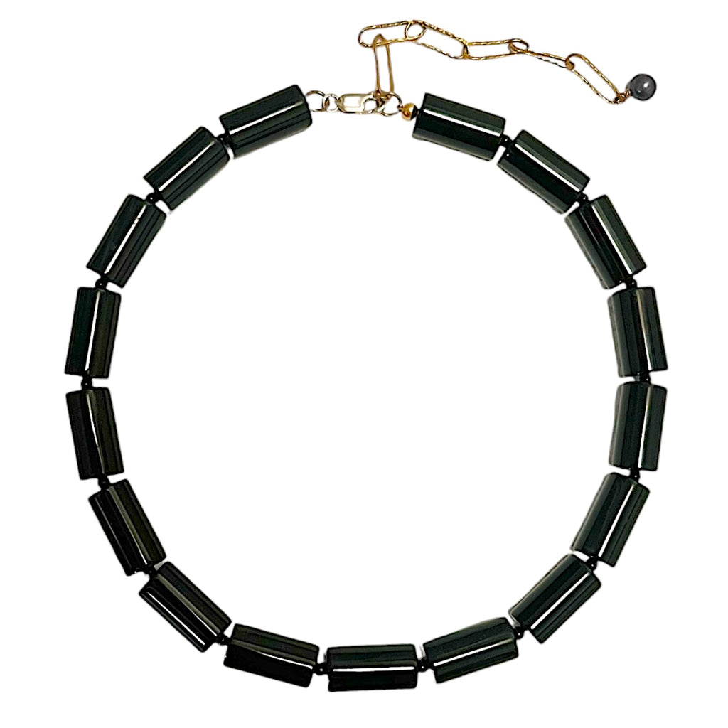 Lucent onyx collar necklace