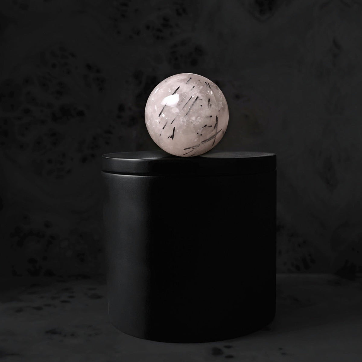 Luxury Rutilated Tourmaline Concrete Candle | Sculptural Home Décor