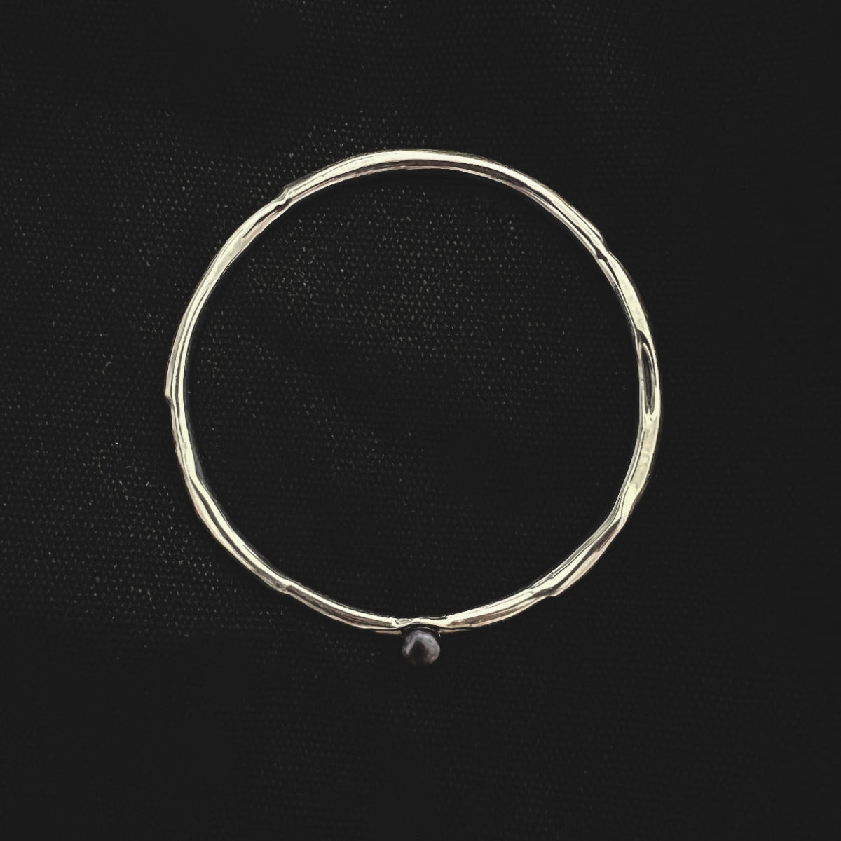 Relic Sterling silver black freshwater pearl bangle bracelet by Jacqueline Rose