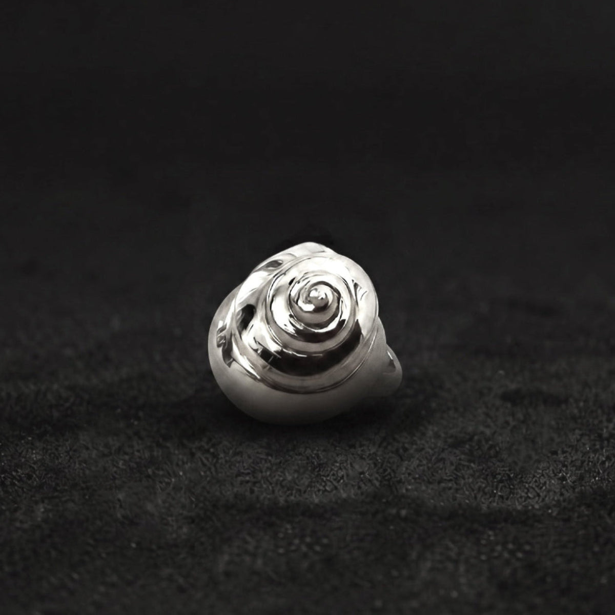 Turbo shell ring in Sterling silver, sculptural ridged statement ring inspired by seashell form, bold minimalist modern heirloom design