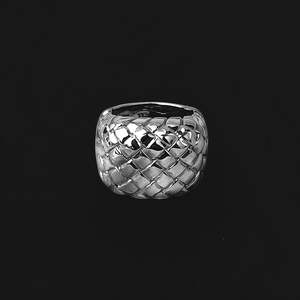 Weave Ring by Jacqueline Rose Collection featuring a bold, sculptural woven band in polished Sterling silver.