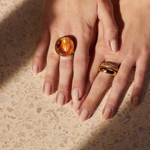 Pebble & Cay rings, Balloon golden quartz ring