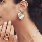 Relic disc hoop earring