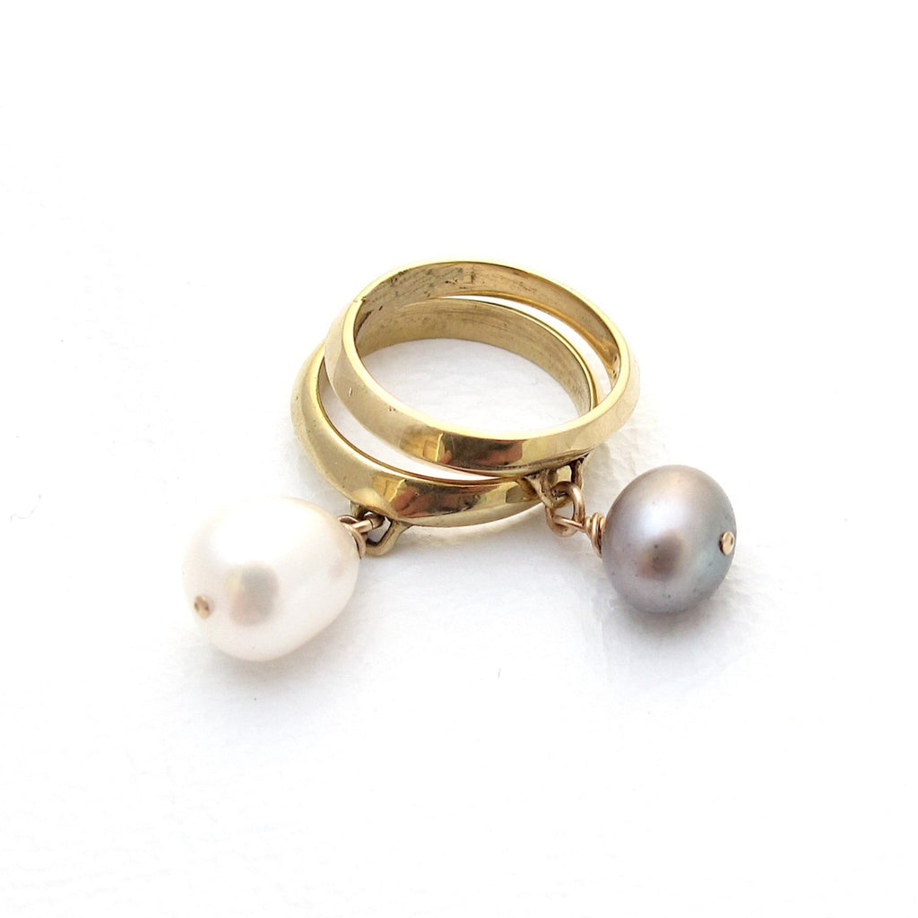Orb pearl drop rings
