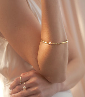 Relic pearl bangle bracelet