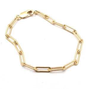 Elongated gold chain bracelet