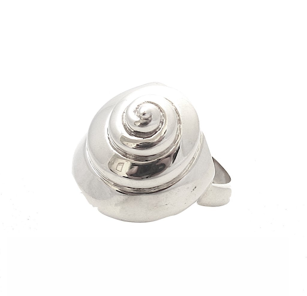 Turbo shell silver ring