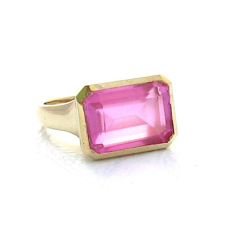 Deco Pink Topaz Ring