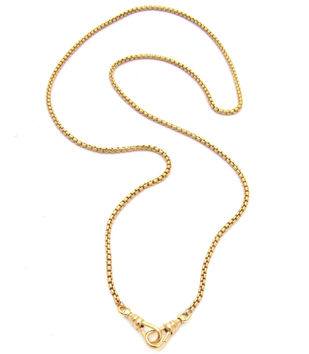 Classic, gold box chain necklace