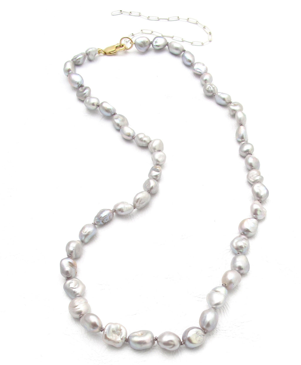 Keshi grey pearl necklace
