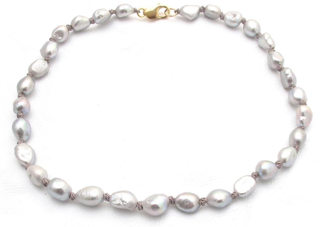 Keshi pearl collar necklace
