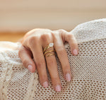 Serpent moonstone ring