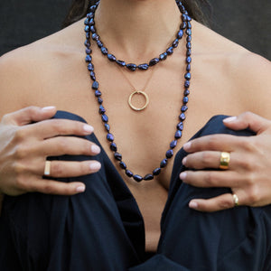 Keshi black pearl necklace