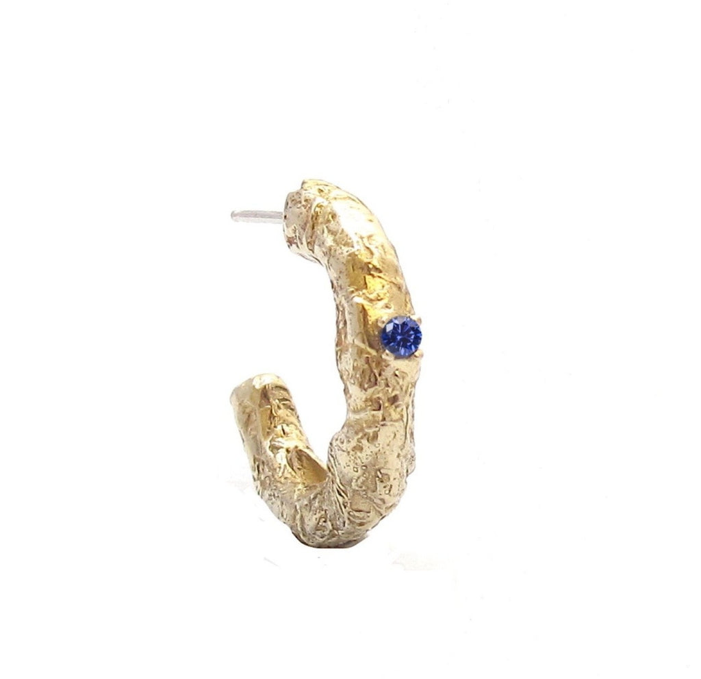 Fragment sapphire hoop earrings