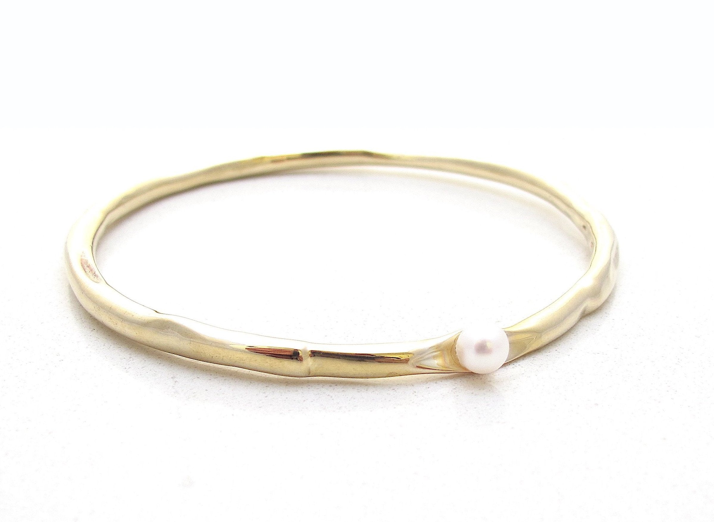 Relic pearl bangle bracelet