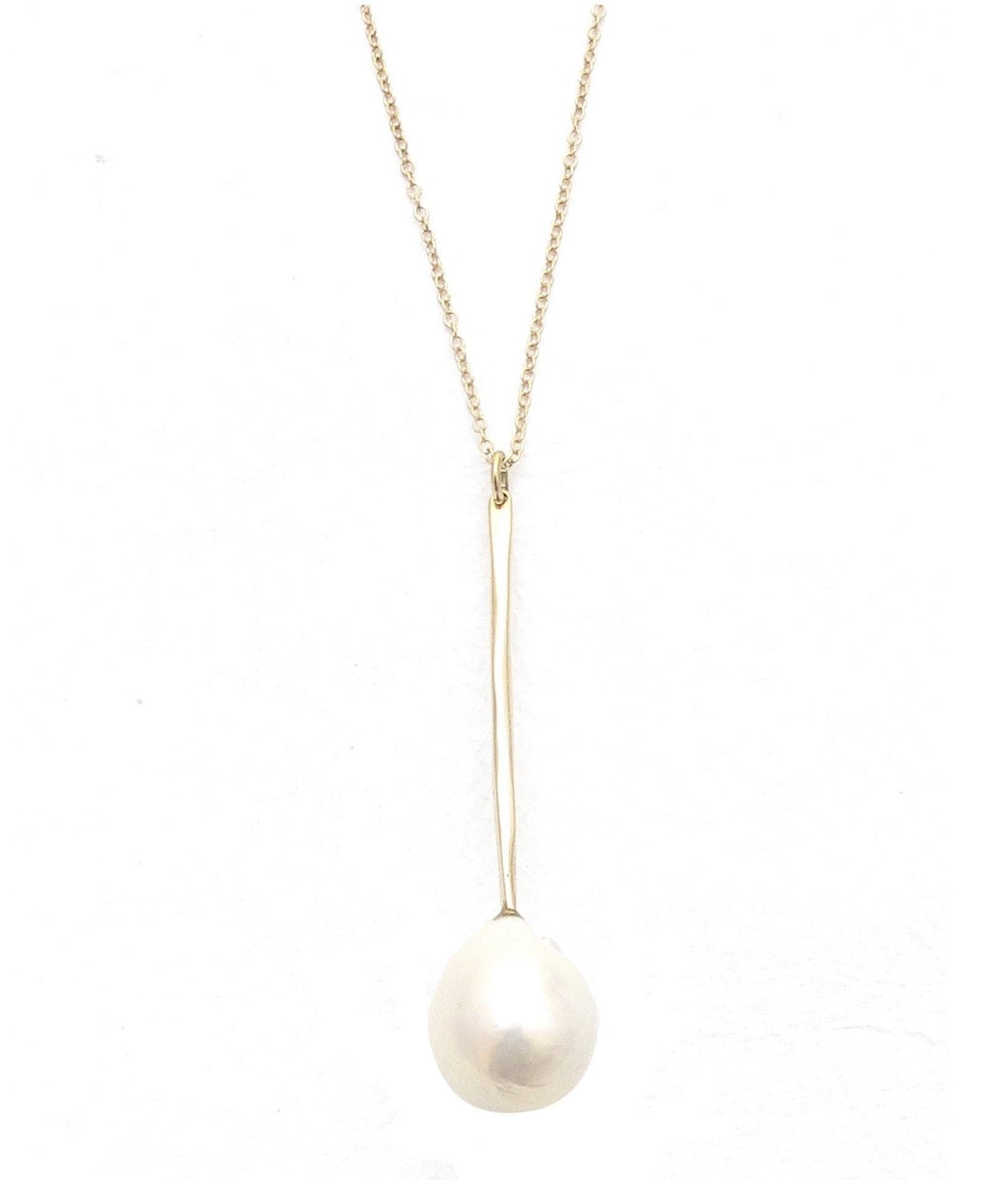 Wand pearl pendant necklace