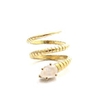 Serpent moonstone ring